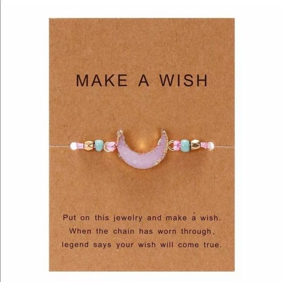 Jewelry - Handmade Make A Wish Natural Stone Pink Moon